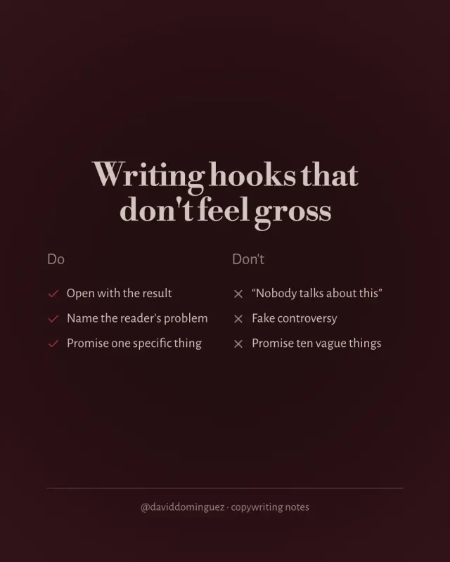 Writing hooks that don't feel gross