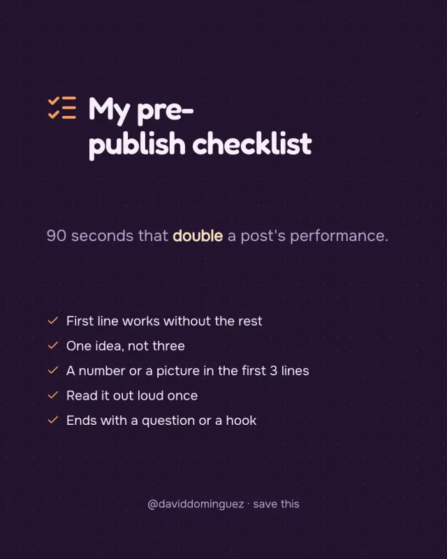 My pre-publish checklist