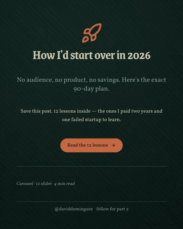 How I'd start over in 2026